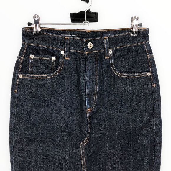 Adriano Goldschmeid Emery Skirt High Rise Dark Denim Pencil Skirt size 27 - Picture 4 of 13